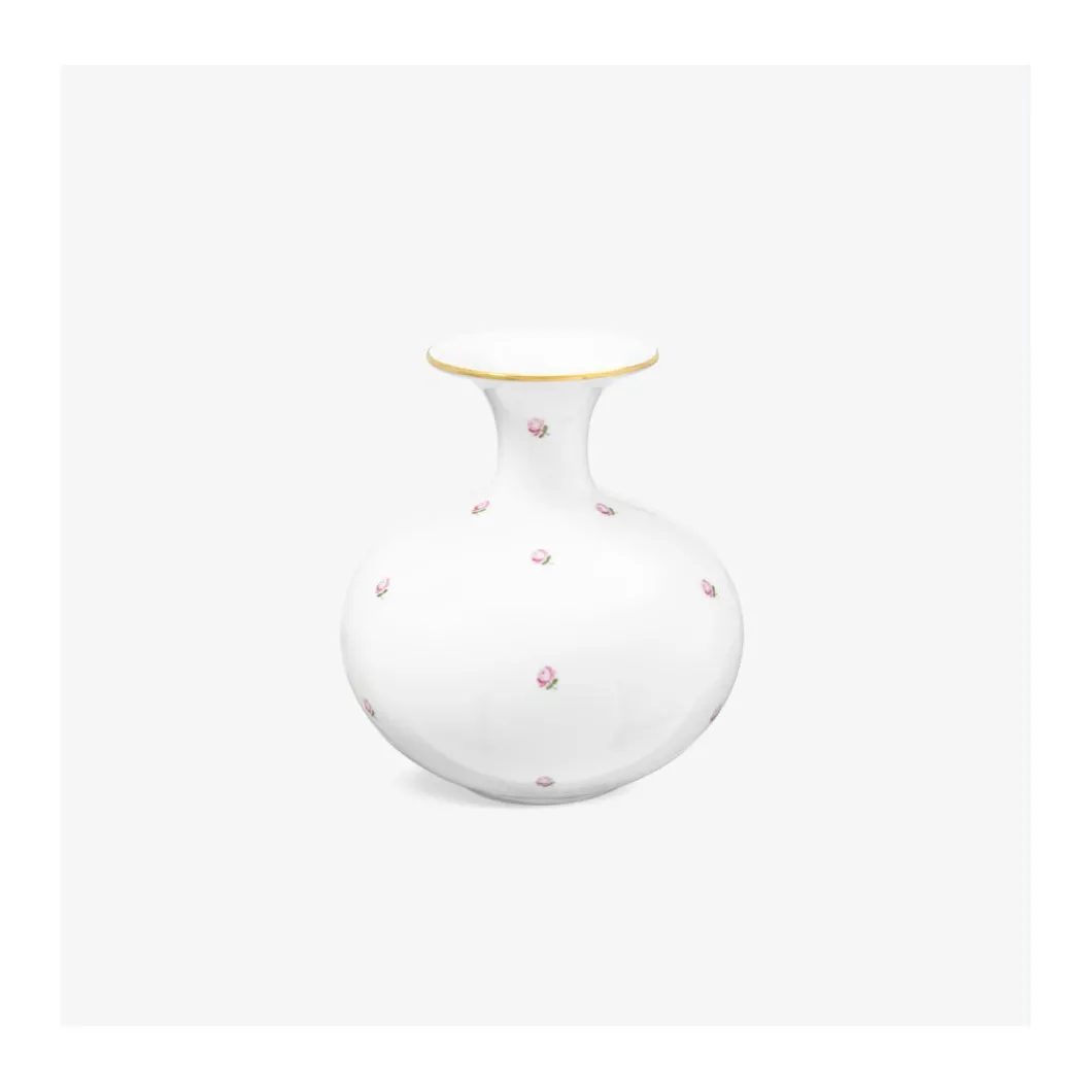 Ellipsenförmige Vase 14cm, Alt Wiener Streuröschen