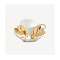 Espressotasse Melone 0,05l, Weiss mit Vergoldung
