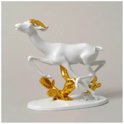 Fliehende Gazelle teilvergoldet