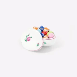 Geschenkset Eidose 14cm Alt-Wiener Rose mit Lindt Schokolade