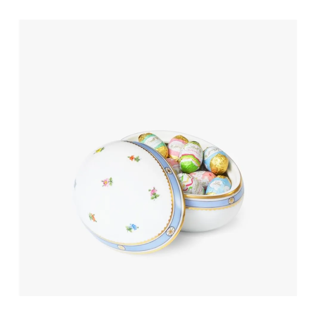 Geschenkset Eidose 14cm Biedermeier mit Lindt Schokolade