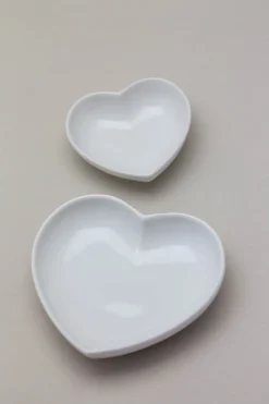 Große Herzschale 10x10cm, Weiß