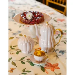 Kaffeetasse Melone 0,2l, Cremerosa mit Vergoldung