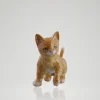 Katze Pfote hebend rot, bemalt