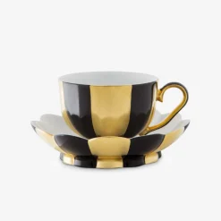 Mokkatasse Melone 0,05l, Gold und Schwarz