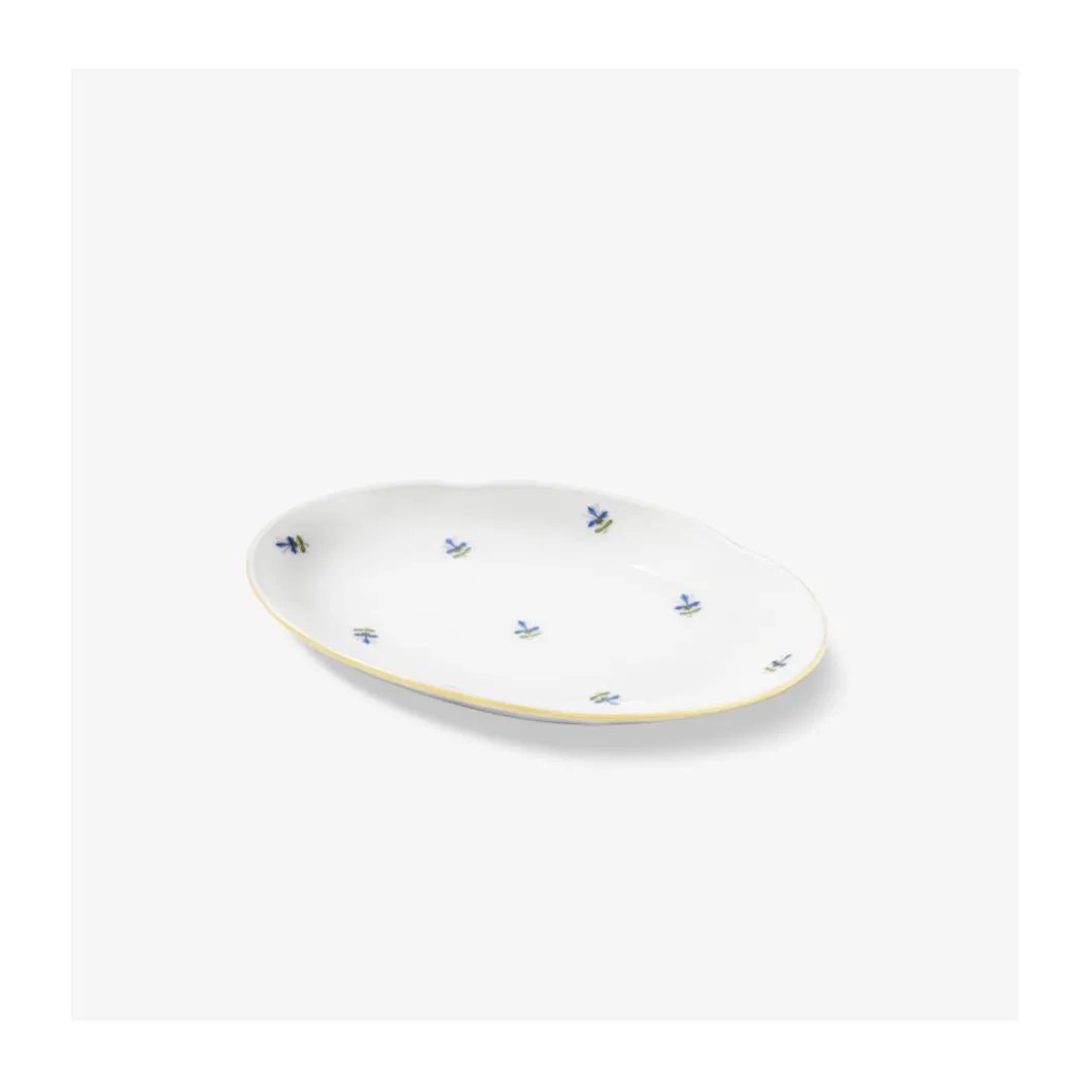 Ovale Schale klein 17x10,5cm, Kornblumenstreuer