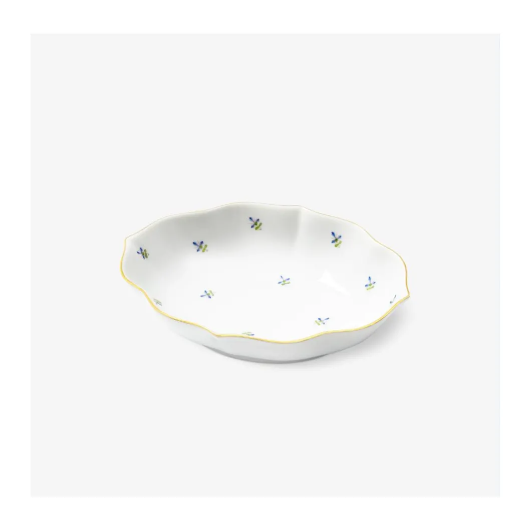 Ovale Schale 17,5x13,5cm, Kornblumenstreuer
