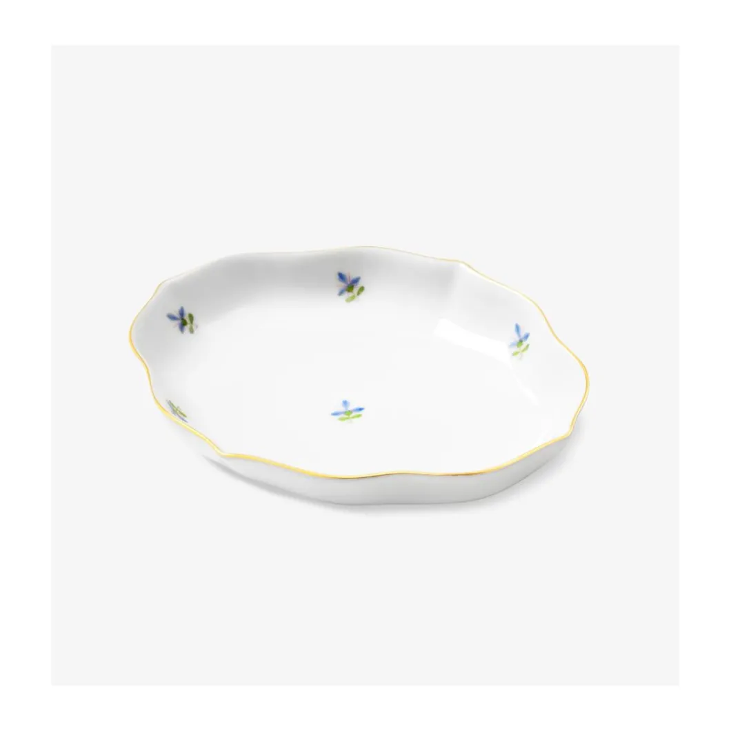Ovale Schale 12x9,5cm, Kornblumenstreuer