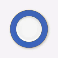 Platzteller 32cm, Capriblau mit Goldrand