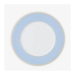Platzteller 32cm, Hellblau mit Goldrand