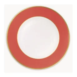 Platzteller 32cm, Karminrot mit Goldrand