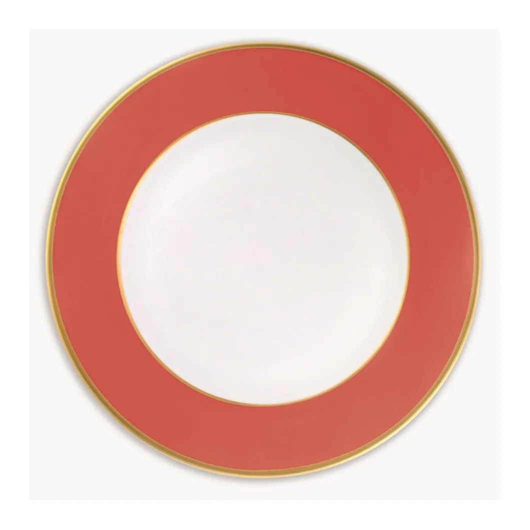 Platzteller 32cm, Karminrot mit Goldrand