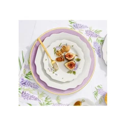 Platzteller 32cm, Lila mit Goldrand