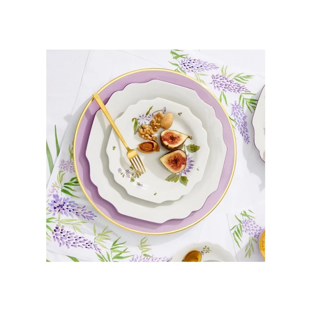 Platzteller 32cm, Lila mit Goldrand