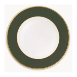 Platzteller 32cm, Waldgrün Matt mit Goldrand