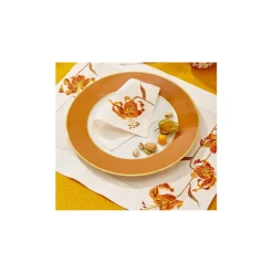 Platzteller 32cm, Zimt mit Goldrand