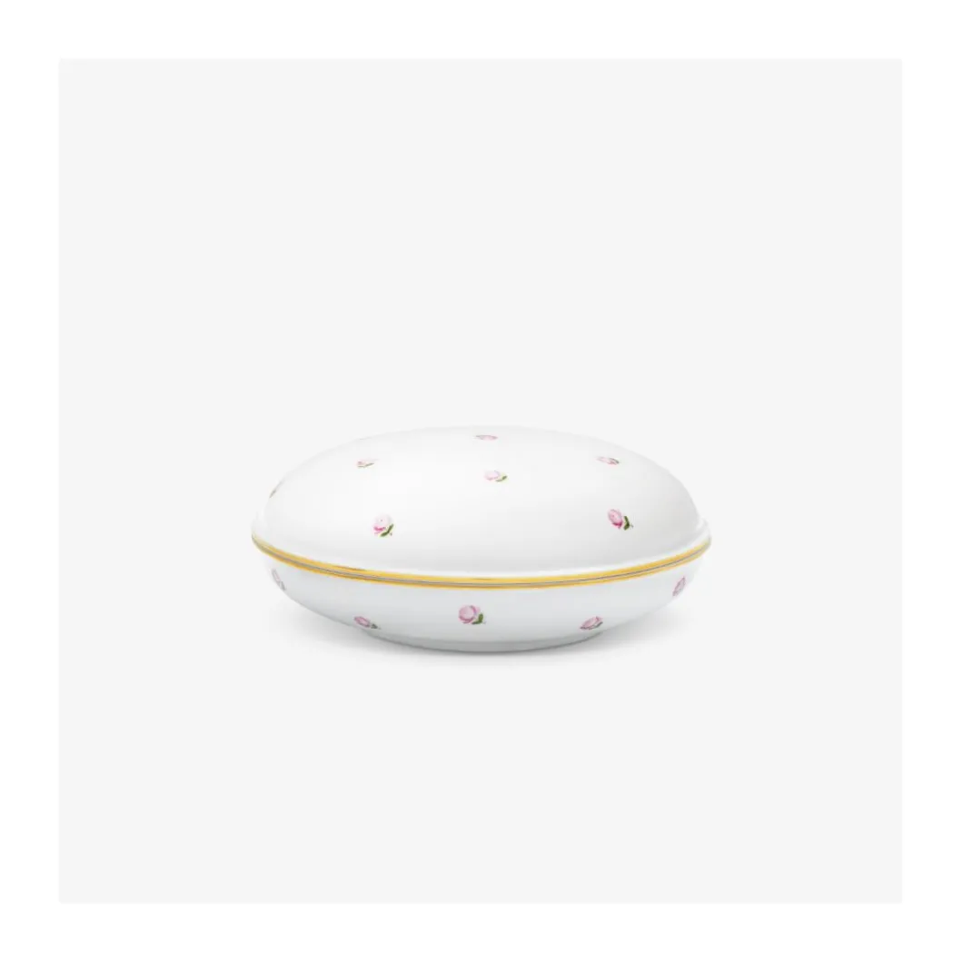 Schmuckdose flach 9,3 cm, Alt Wiener Streuröschen