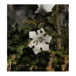 Schneestern 8cm, Mistelzweig & Goldkante