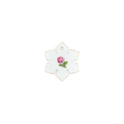 Schneestern 8cm, Wiener Rose & Goldkante