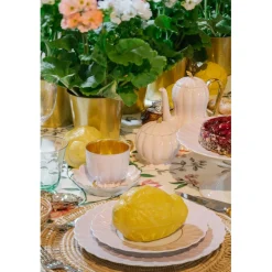 Speiseteller 25cm Melone, Cremerosa und Vergoldung