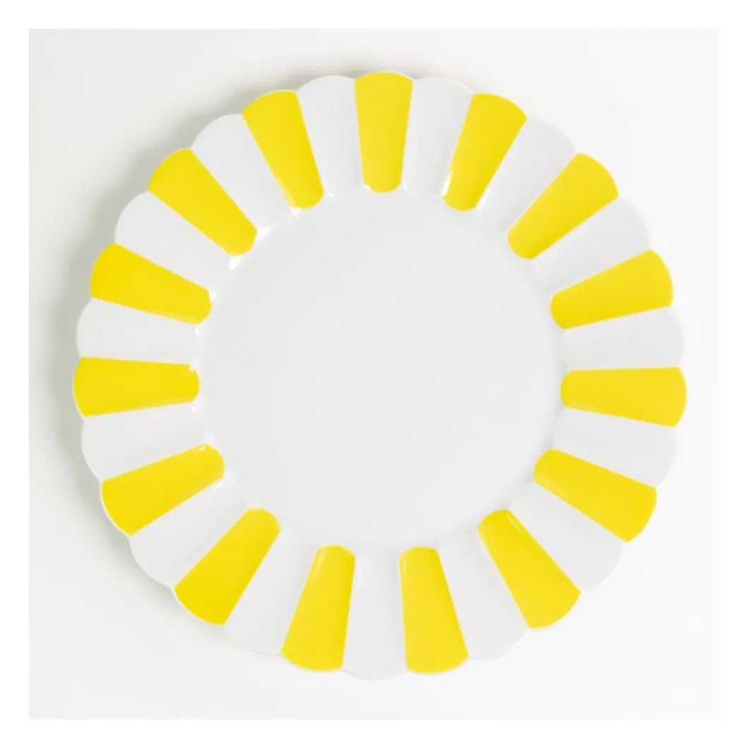 Speiseteller 25cm Melone, Gelb und Weiß