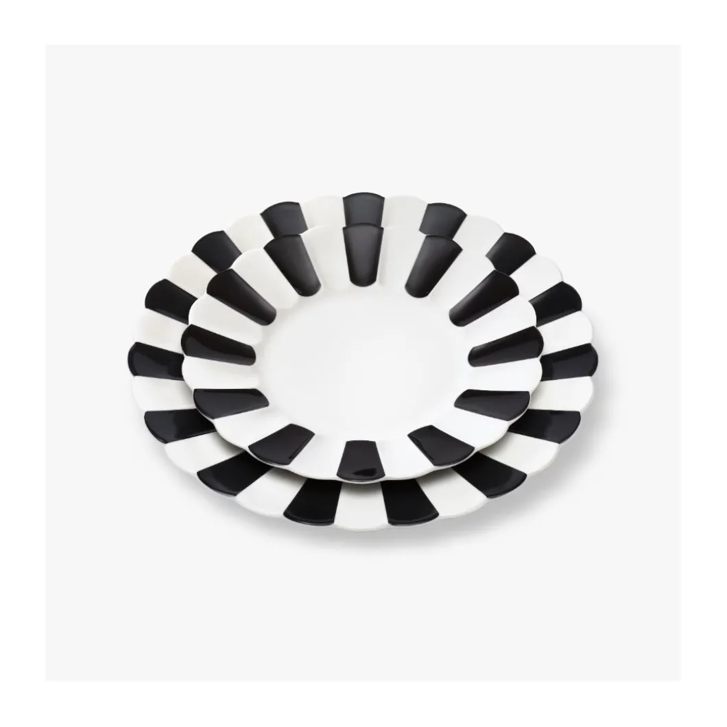 Speiseteller 25cm Melone, Schwarz und Weiß