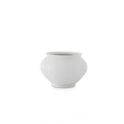 Vase in Barockform nieder 8cm, Weiß