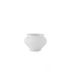 Vase in Barockform nieder 7cm, Weiß