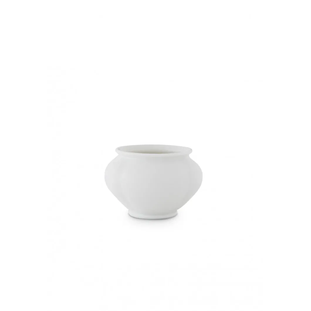 Vase in Barockform nieder 7cm, Weiß